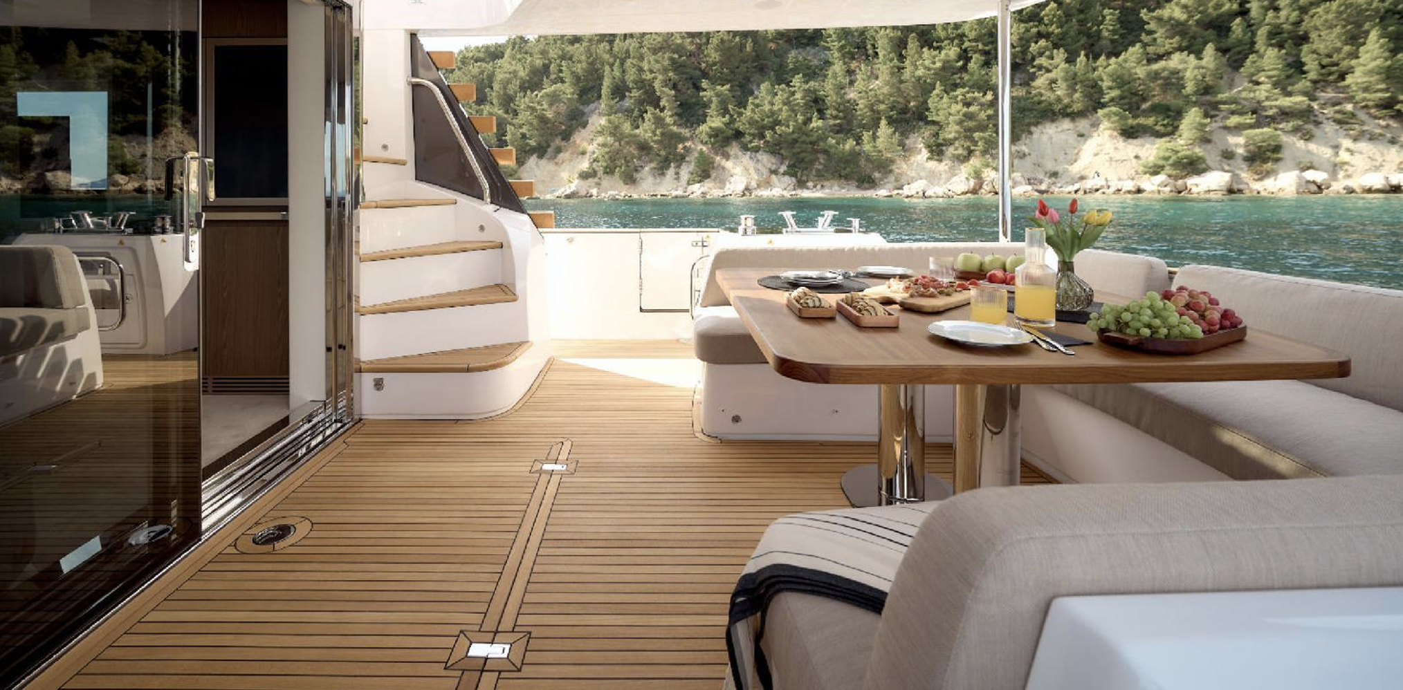 AVA II bow lounge sunbathing area
